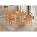 Ver imagem 2 de Conjunto de Mesa de Jantar 140x70 com 06 Cadeiras Madeira Maciça Luxo - Mel