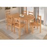 Conjunto de Mesa de Jantar 140x70 com 06 Cadeiras Madeira Maciça Luxo - Mel - 2