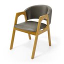 Ver imagem 1 de Cadeira Agatha Madeira Maciça Estofada para Mesa de Jantar Veludo Chumbo 109