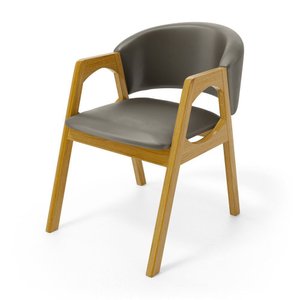 Cadeira Agatha Madeira Maciça Estofada para Mesa de Jantar Veludo Chumbo 109