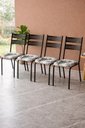 Ver imagem 1 de Jogo 4 Cadeiras de Cozinha Life Modelo Industrial Estrutura Firme Estampada Ramado Branco