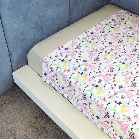 Lençol de Cima Vivain Infantil Pássaro Rosa 100% Algodão