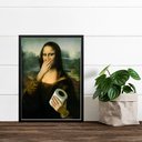Ver imagem 2 de Quadro Divertido Banheiro - Monalisa Papel Higiênico 33x24cm:moldura Branca