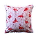Ver imagem 1 de Capa de almofada VivaIN infantil flamingo rosa com pom pom