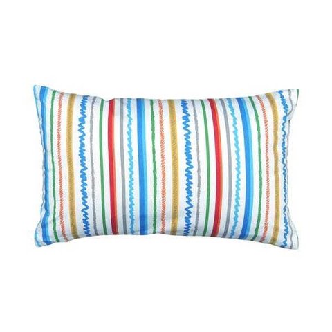 Capa de almofada VivaIN rineira infantil branca listrada colorida