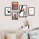 Ver imagem 1 de CONJUNTO KIT 5 QUADROS DECORATIVOS AMOR FRASES QUARTO SALA ROSE GIANDUIA 71x42cm