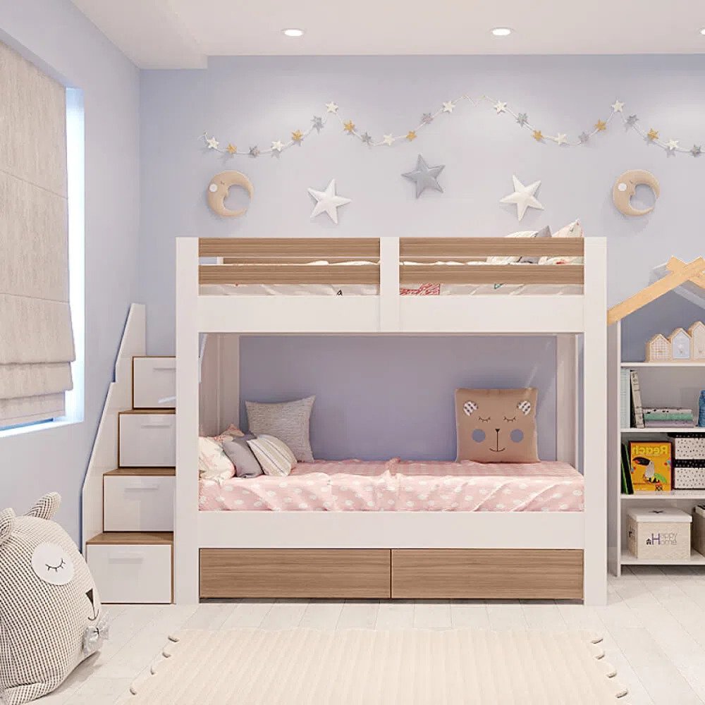 Beliche Infantil Star Plus com 2 Gavetas Branco/Montana - Casatema - 1