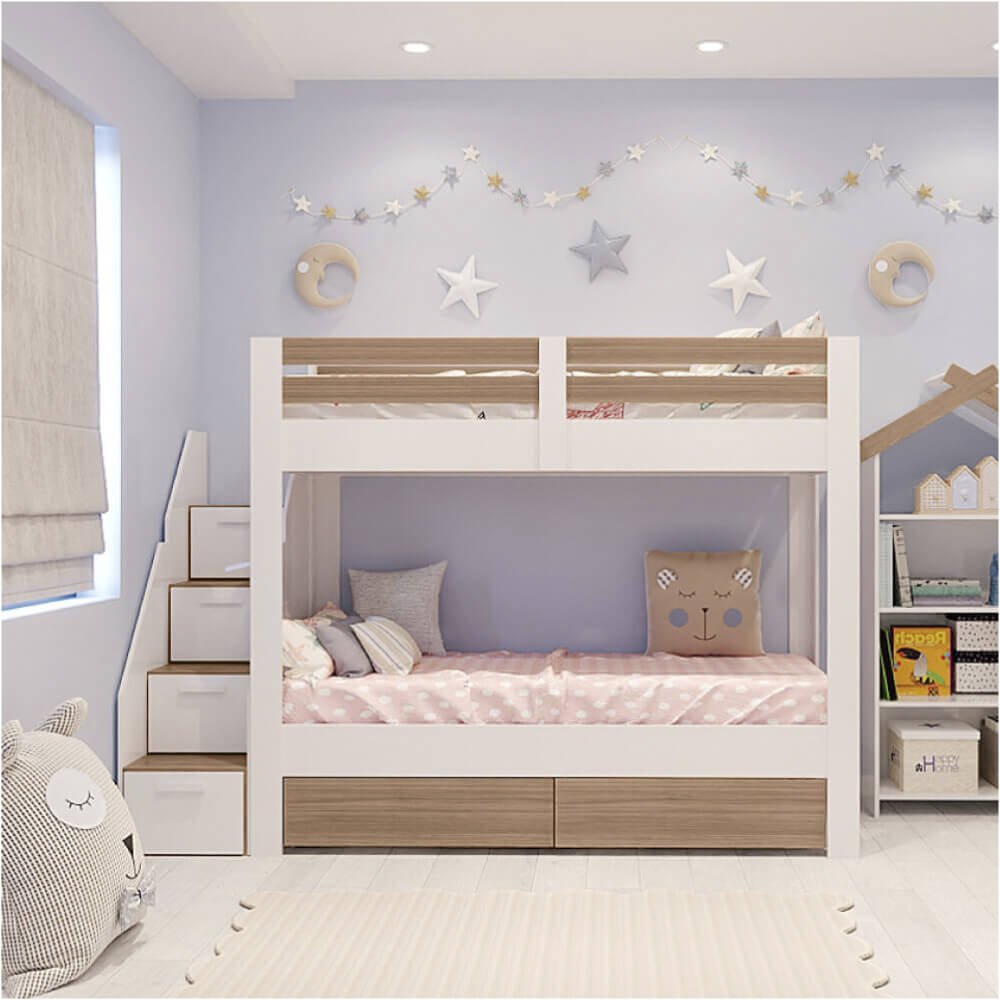 Beliche Infantil Star Plus com 2 Gavetas Branco/Montana - Casatema