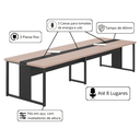 Ver imagem 2 de Mesa de Reunião Escritório 8 Lugares 3,60m Nogueira Preto