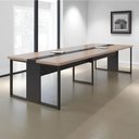 Ver imagem 1 de Mesa de Reunião Escritório 8 Lugares 3,60m Nogueira Preto