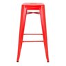 Kit - 3 x Banquetas Altas Iron Tolix - Industrial - Vintage - Vermelho - 3
