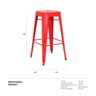 Kit - 3 x Banquetas Altas Iron Tolix - Industrial - Vintage - Vermelho - 7