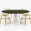 Ver imagem 2 de Mesa de Jantar Cone Oval 160x90 cm Tampo Mármore Vitória Régia Base Laca Branca