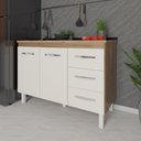 Ver imagem 7 de Balcão Armário Gabinete para Pia de Cozinha 118 Cm Bruna 2 Portas e 3 Gaveta Off White