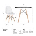 Ver mais imagens de Conjunto de Mesa Eames Eiffel 80cm Preto + 3 Cadeiras Estofadas Botonê Branco