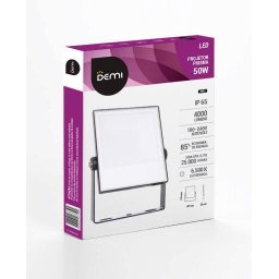 Refletor Prisma DEMI LED 100-240V 50W 6500K IP65 Preto - 2