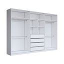 Ver imagem 5 de Guarda-roupa Casal Luxe 2,42 Metros 6 Portas 4 Gavetas com Espelho Branco/cinza - Panorama Móveis