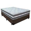 Ver imagem 1 de Cama Box Casal Sintético + Colchão Anjos Black Graphite Molas Ensacadas 138x188x64cm Marrom