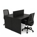 Ver imagem 2 de Conjunto Estação de Trabalho 2 Lugares 120x60cm + 2 Cadeiras Netflex Ergonômicas Reclináveis