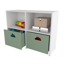Estante Organizadora Nicho com Baús Nuvem Verde Jade Spencer 100% Mdf Woodcore - 3