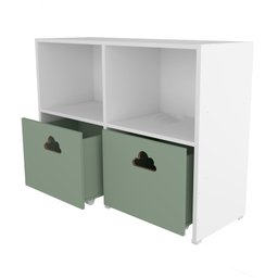 Estante Organizadora Nicho com Baús Nuvem Verde Jade Spencer 100% Mdf Woodcore - 6