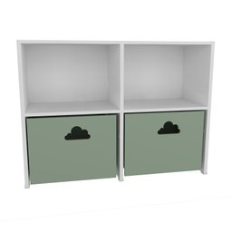 Estante Organizadora Nicho com Baús Nuvem Verde Jade Spencer 100% Mdf Woodcore - 7