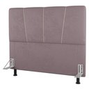 Ver imagem 1 de Cabeceira Cama Box Solteiro Amber 90cm Estofada Veludo Rosê - Desk Design