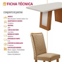 Ver imagem 2 de Mesa de Jantar Carolina 6 Lugares Tampo MDF Vidro Cadeiras Lira Off White 180cm Moderna