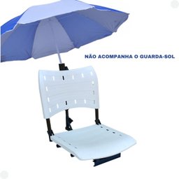 Cadeira para Barco Giratória Prática Dobrável com Suporte de Guarda Sol Branca - 2