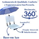 Ver imagem 3 de Cadeira para Barco Giratória Prática Dobrável com Suporte de Guarda Sol Branca