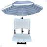 Cadeira para Barco Giratória Prática Dobrável com Suporte de Guarda Sol Branca - 1
