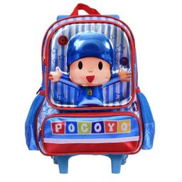 Mochila de Rodinhas Pocoyo em Alto Relevo Azul - 1