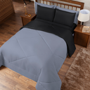Ver imagem 1 de Kit Edredom Casal Queen 3 Peças Margarida Cama Box:preto e Cinza