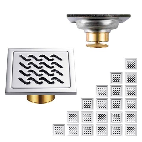 Ralo Inox 10x10 Banheiro Kit 21 Higienico Casa Anti Inseto Resistente Anti Odor Varanda Cozinha Lava