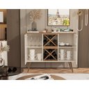 Ver imagem 2 de Aparador Buffet Elegance Adega 2 Portas Pés Retrô - Off White com Nature