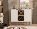 Ver imagem 1 de Aparador Buffet Elegance Adega 2 Portas Pés Retrô - Off White com Nature