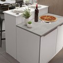 Ver imagem 4 de Ilha de Cozinha com Bancada e Balcão 120 Cm Branco Lux Madesa Branco