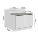 Ver imagem 7 de Ilha de Cozinha com Bancada e Balcão 120 Cm Branco Lux Madesa Branco