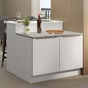 Ver imagem 1 de Ilha de Cozinha com Bancada e Balcão 120 Cm Branco Lux Madesa Branco