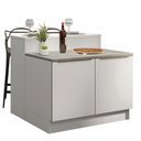 Ver mais imagens de Ilha de Cozinha com Bancada e Balcão 120 Cm Branco Lux Madesa Branco