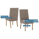 Ver imagem 3 de Conjunto: Mesa Sala Jantar Natalí C/ Tampo Madeirado C/ Vidro Reto 120x80cm e 4 Cadeiras Eloa
