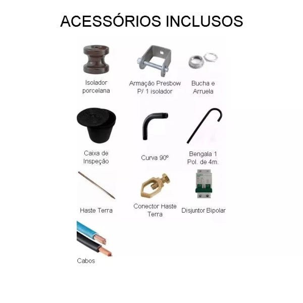 Kit Caixa Luz Para 1 Medidor + Poste Padrão Enel + Caixa Padrão Sabesp Cabo 16mm Taf - 5