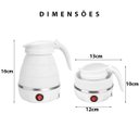 Ver imagem 4 de Jarra Chaleira Eletrica Silicone Retratil 600Ml Portatil Viagem Passeio Cha Cafe Bebida Quente Ferve
