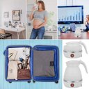 Ver imagem 3 de Jarra Chaleira Eletrica Silicone Retratil 600Ml Portatil Viagem Passeio Cha Cafe Bebida Quente Ferve