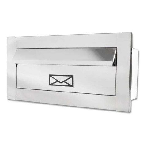 Caixa de Correio Carta Frente em Inox Polido Brilhante Espelhado