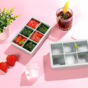 Ver imagem 3 de Forma de Gelo Silicone com Tampa 6 Cubos Cinza Lyor Freezer Drinks Sucos 16,5x13cm