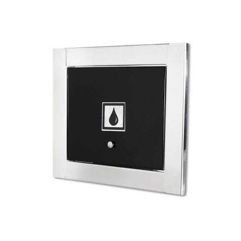 Visor de Água Preto com Moldura em Inox Polida Brilhante Espelhada