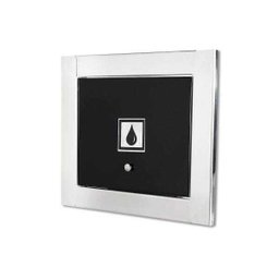 Visor de água preto com moldura em inox polida brilhante espelhada - 1