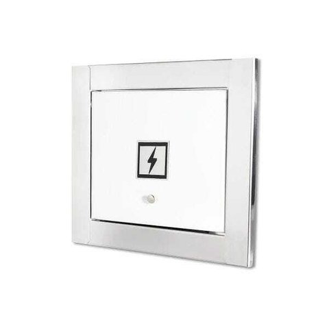 Visor de Luz Branco com Moldura em Inox Polida Brilhante Espelhada
