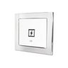 Visor de luz branco com moldura em inox polida brilhante espelhada - 1